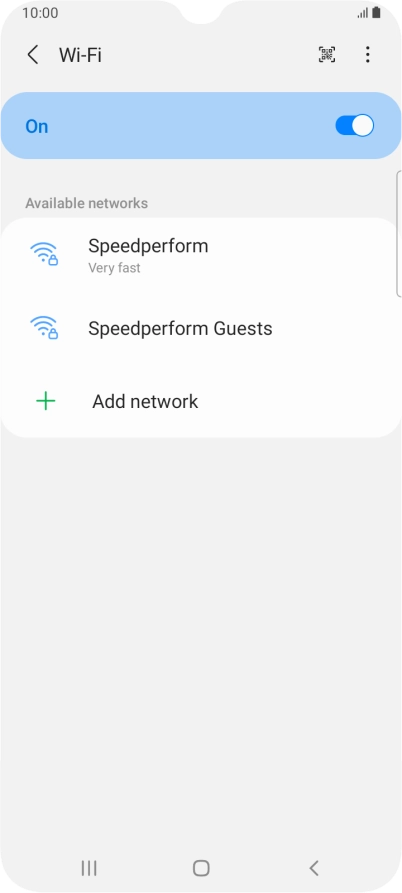 Press the required Wi-Fi network.