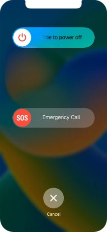 Press and drag the power off icon right. Press and drag the power off icon right.