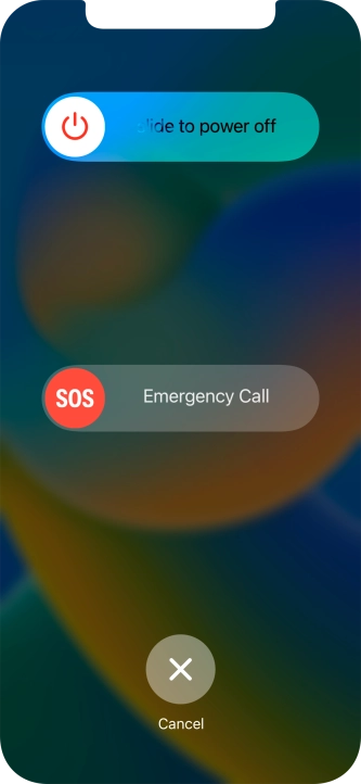 Press and drag the power off icon right. Press and drag the power off icon right.