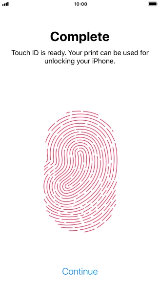 Press Continue. If you haven't previously selected a phone lock code, key in a code of your own choice twice.