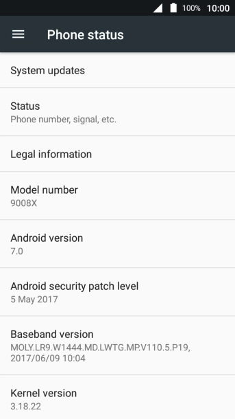 Press System updates. If a new software version is available, it's displayed. Follow the instructions on the screen to update the phone software.