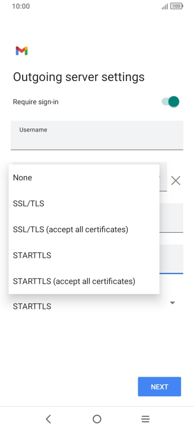 Press SSL/TLS.
