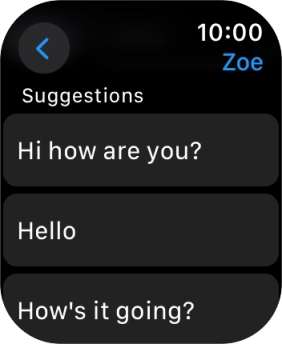 Press the required quick reply. Press the required quick reply.