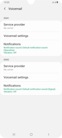 Press Voicemail settings. Press Voicemail settings.