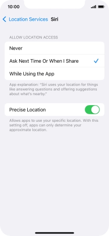 Press the required setting to turn the function on or off.