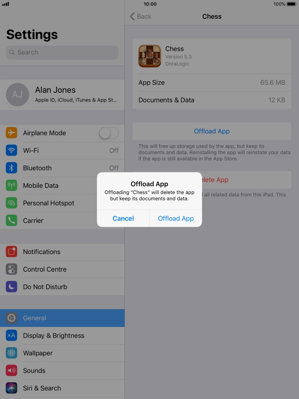 Press Offload App.