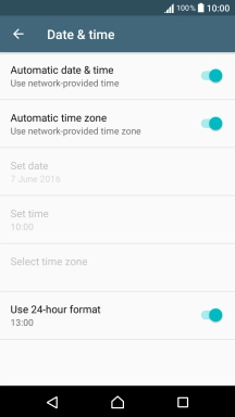 Press Automatic time zone to turn off the function.