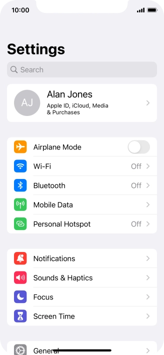 Press Mobile Data.