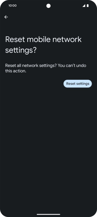 Press Reset settings. Press Reset settings.