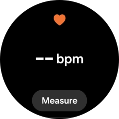 Press Measure and wait while your smartwatch measures your heart rate. Press Measure and wait while your smartwatch measures your heart rate.