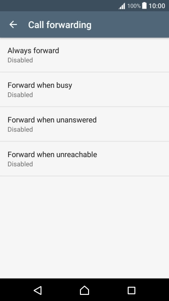 Press the required divert type.