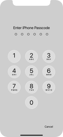 Use the phone lock code you created.