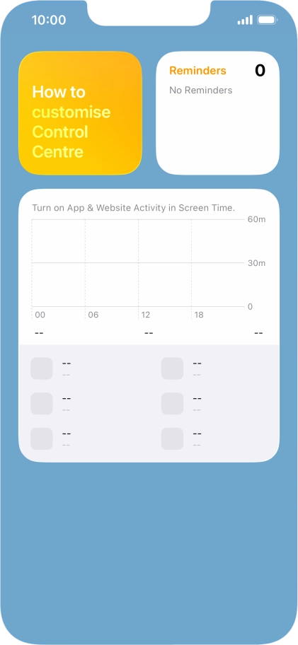 Slide your finger up or down on the screen to see more widgets.