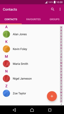 Press the new contact icon.