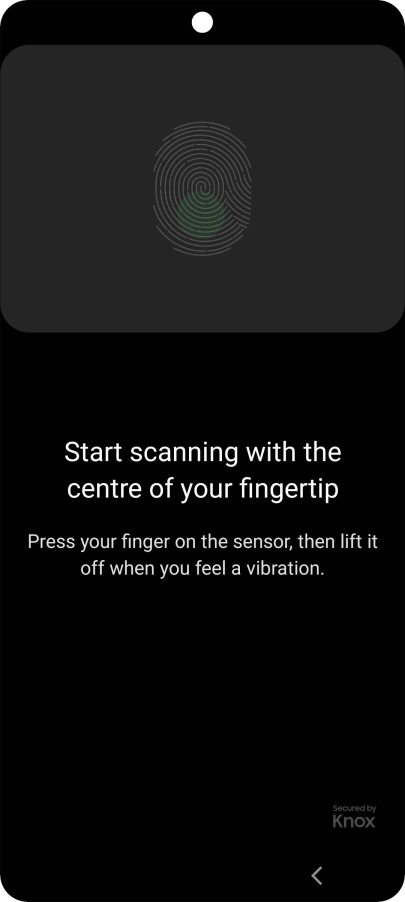 Follow the instructions on the screen to create the phone lock code using your fingerprint. Follow the instructions on the screen to create the phone lock code using your fingerprint.