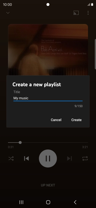 Key in a name for the playlist and press Create.