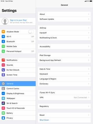 Press Sign in to your iPad.