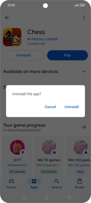 Press Uninstall.