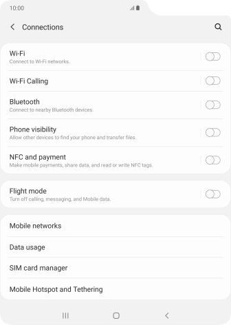 Press Data usage.