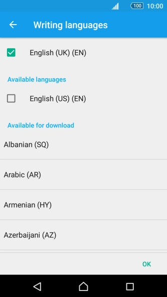 Press the required language to add it.