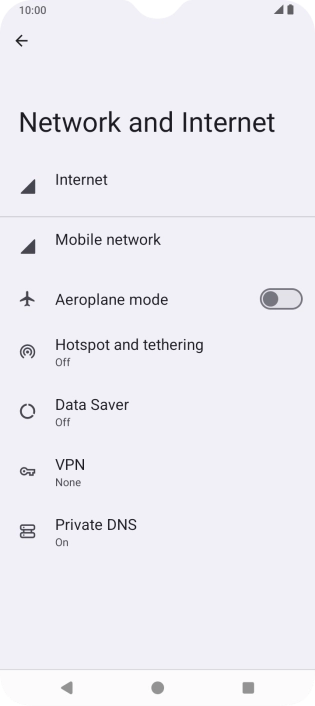 Press Mobile network. Press Mobile network.