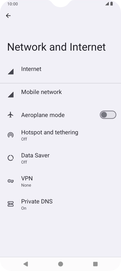 Press Mobile network. Press Mobile network.