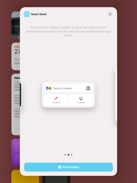 Press Add Widget.