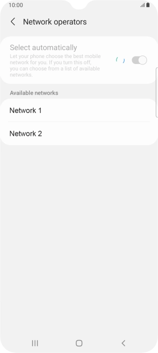 Press the required network.