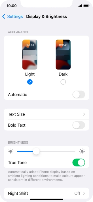 Press Dark.