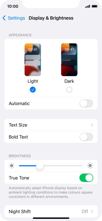 Press Dark.