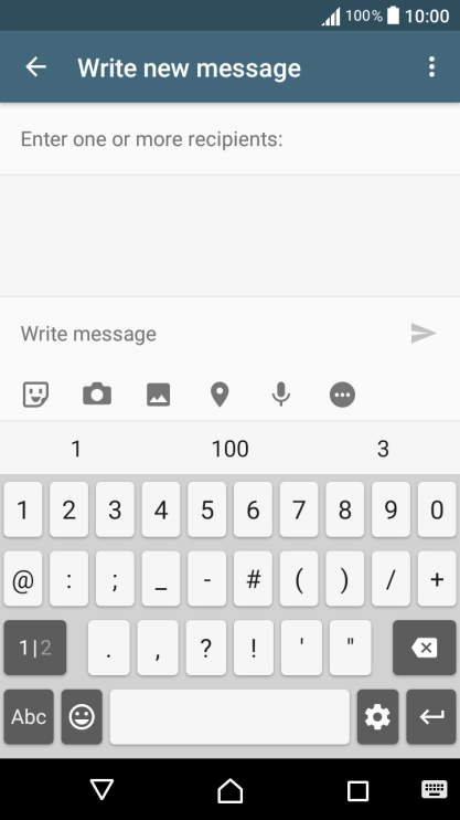 Press the required numbers and symbols.
