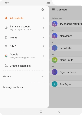 Press Manage contacts. Press Manage contacts.