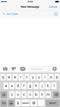 If the recipient can receive iMessages, iMessage is displayed in the text input field.