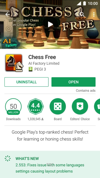 Press UNINSTALL. Press UNINSTALL.