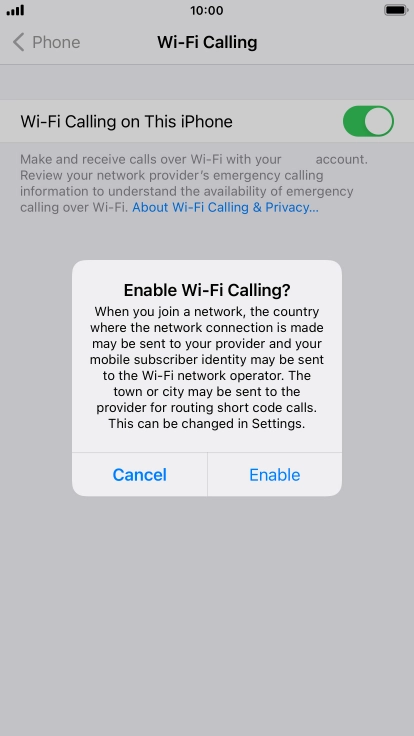 If you turn on the function, press Enable. If you turn on the function, press Enable.