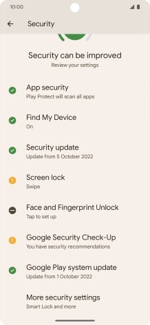 Press More security settings.