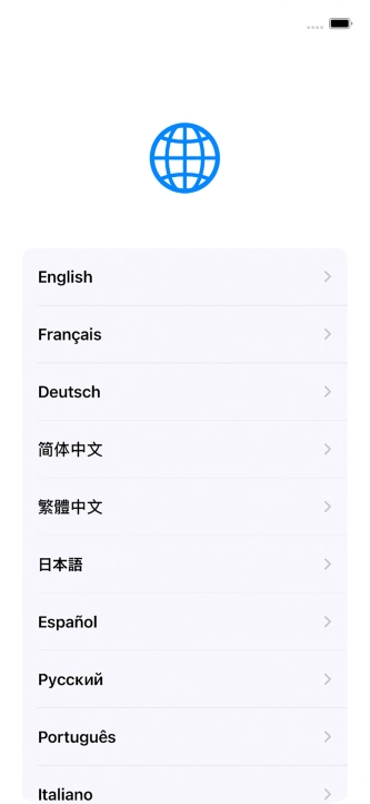 Press the required language. Press the required language.