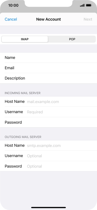 Press IMAP.