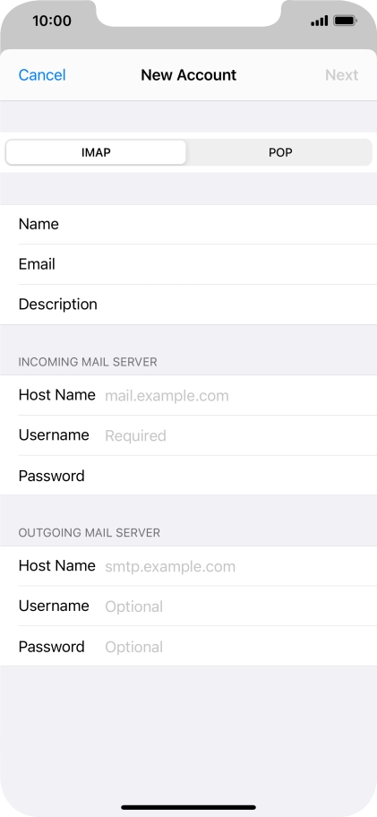 Press IMAP.
