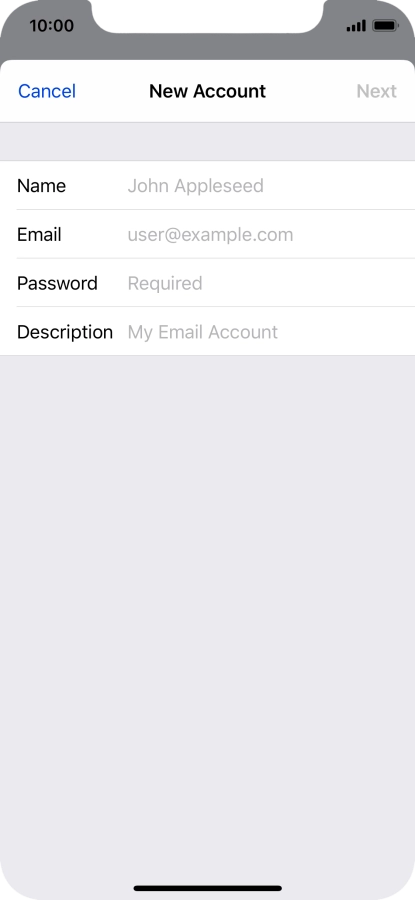 Press Name and key in the required sender name.