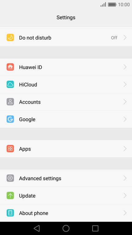 Press Advanced settings.