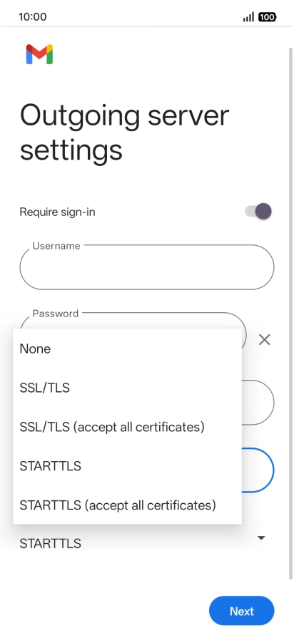 Press SSL/TLS.