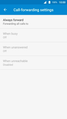 Press the required divert type.