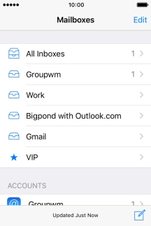 Press the required email account.
