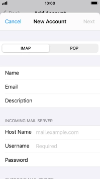 Press IMAP. Press IMAP.