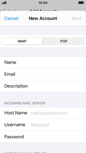 Press IMAP. Press IMAP.