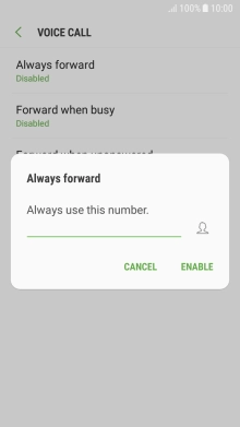 Key in +61414121121 and press ENABLE. Key in +61414121121 and press ENABLE.