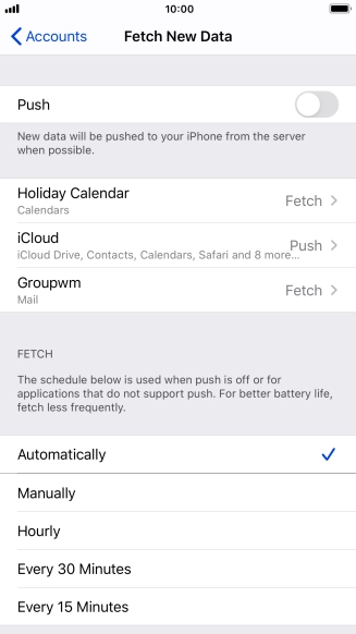 If you turn off the function, press the required setting.
