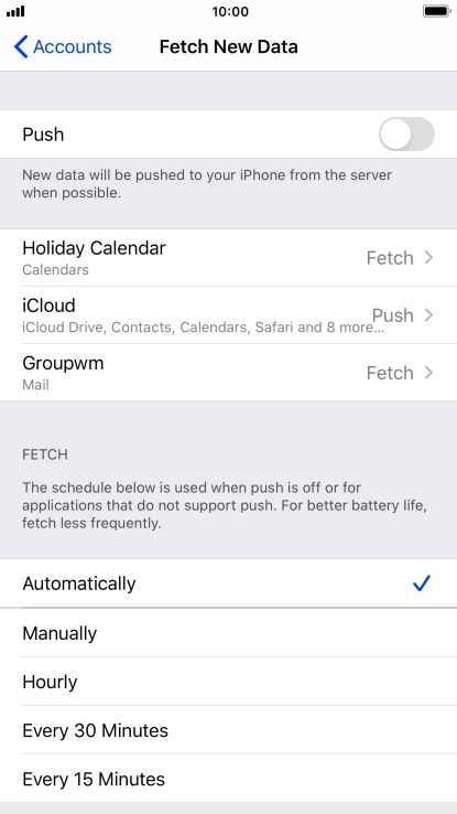 If you turn off the function, press the required setting.
