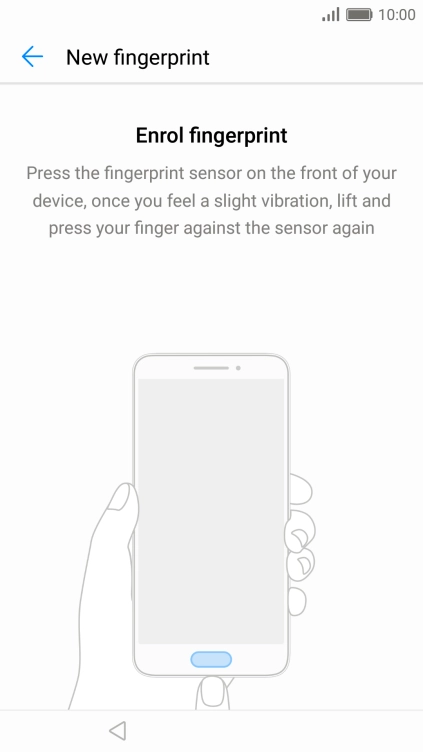 Follow the instructions on the screen to create the phone lock code using your fingerprint. Follow the instructions on the screen to create the phone lock code using your fingerprint.